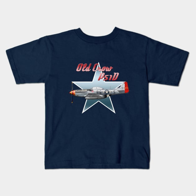 Old Crow P51 Mustang Kids T-Shirt by Spyinthesky